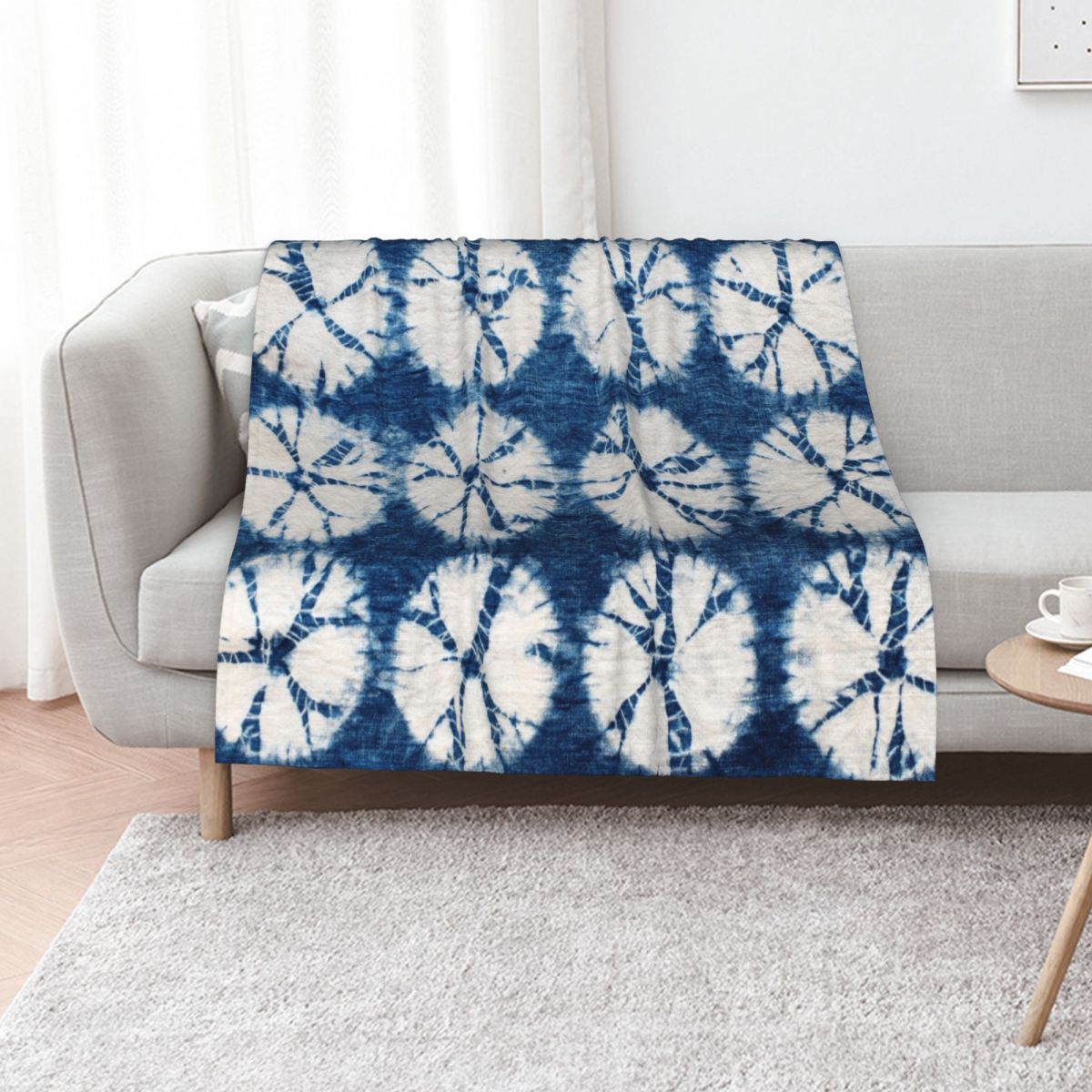 Shibori Tie Dye - Coperta in Finta Pelliccia con Motivi